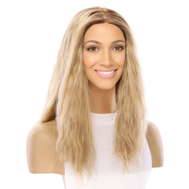 19″ Nicole Silk Top Wig Ash Blonde Wavy Zig Zag Lace Front