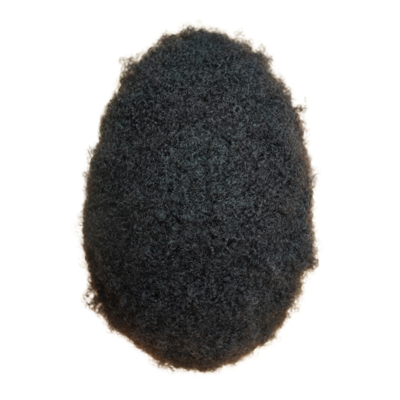 Afro 4mm 100% Human Hair Men’s Toupee Natural Black
