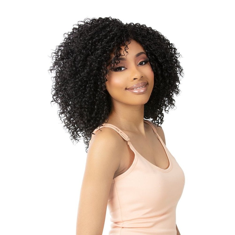 Nutique Synthetic Lace Front Wig – BFF Lace Bohemian 16″ 1 JET BLACK