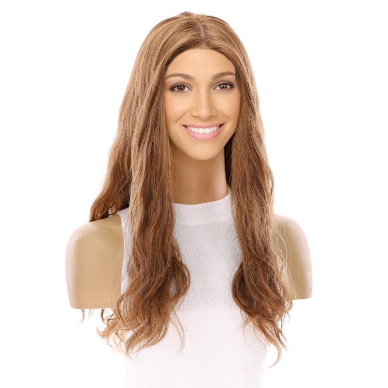 24″ Gisele Silk Top Wig Strawberry Blonde Wavy Zig Zag Lace Front