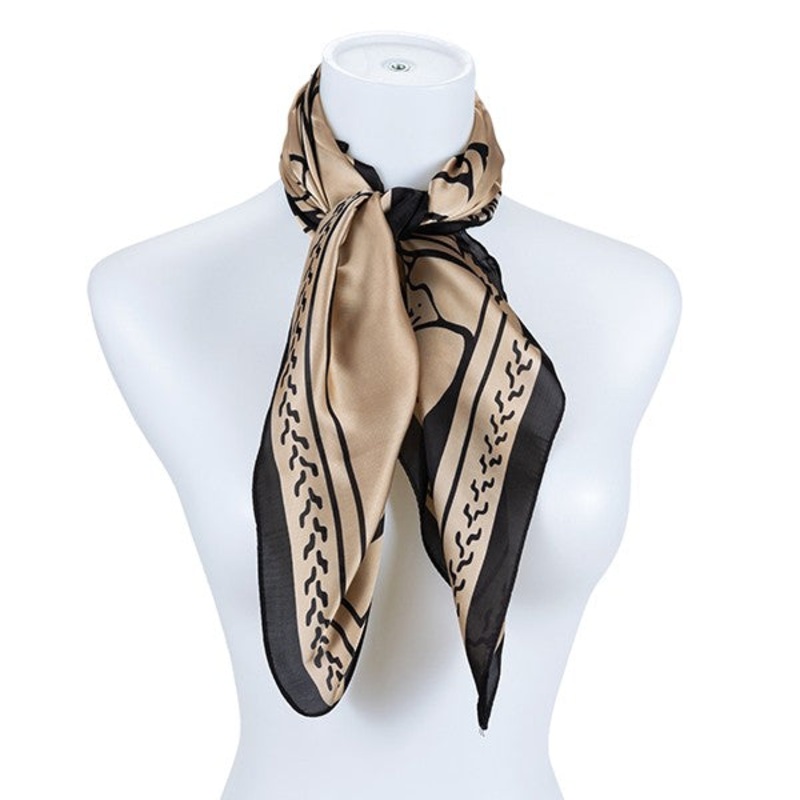 NEUTRAL TONE SILK SCARF BLACK/BKBK Os
