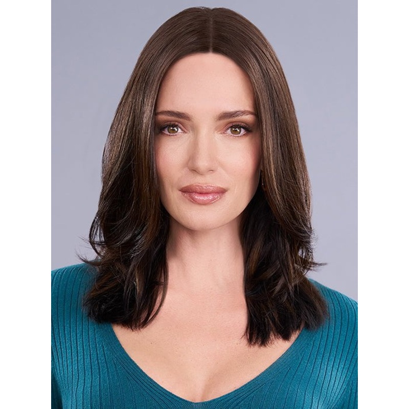 Top Trend Lace Straight 14″ | Synthetic Lace Front Hair Topper (Mono Top) 1B