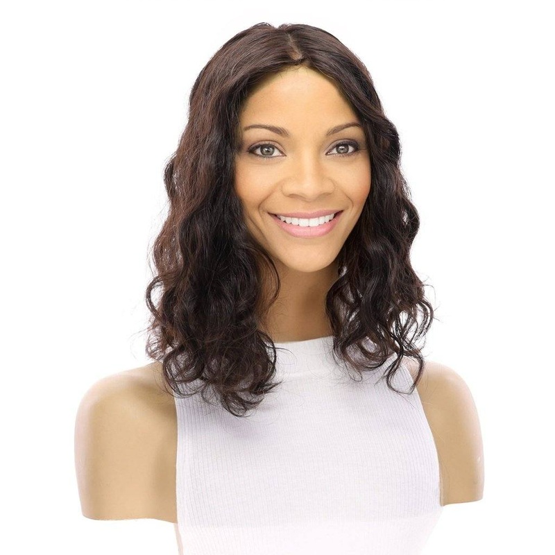 14″ Emerald Silk Top Topper Natural Black Wavy 5 x 6″