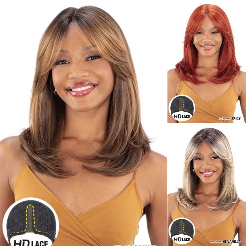 FreeTress Equal Curtain Bang HD Lace Part Wig – Sage 1 JET BLACK