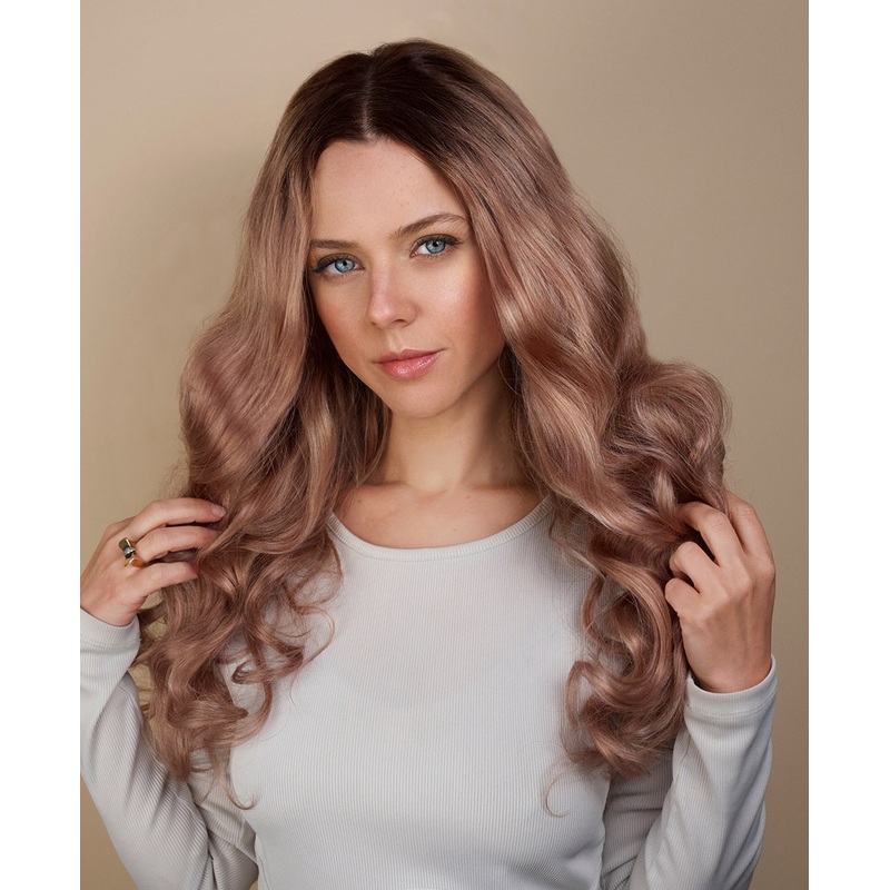 lace front wavy human wig – 22″ rooted ros.