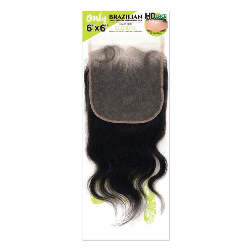 Zury Unprocessed Human Hair Only Brz HD 6X6 Closure S-BODY 12/14 12 NATURAL