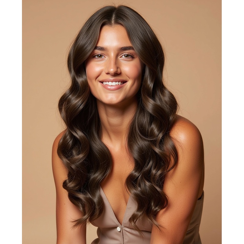 clip-in hair extensions ash brown. 14″ Classic