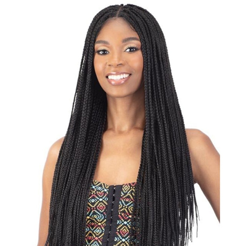 Model Model Braided HD 5×5 Lace Front Wig – PRE STRETCHED BOX BRAIDS 1