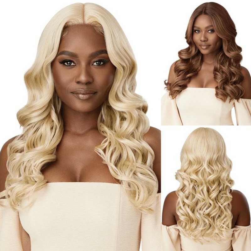 Outre Synthetic HD Transparent Lace Front Wig – Haseena 1 JET BLACK