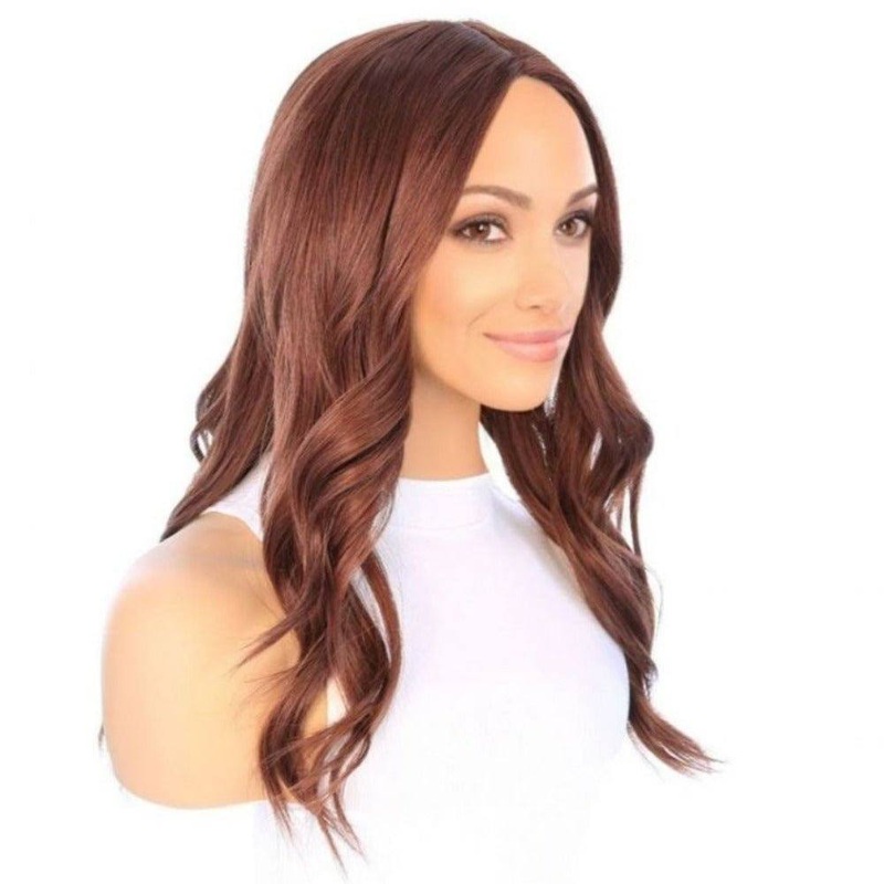 22″ Ponytail Silk Part Wig Auburn Zig Zag Lace Front