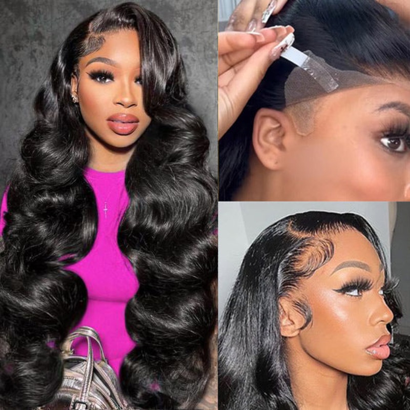 3D Body Wave Ear to Ear 13×6 Lace Frontal Wig Pre Plucked Pre Bleached Pre Cut Gluless Wig 18 Pre Cut 13×4 Lace 150%