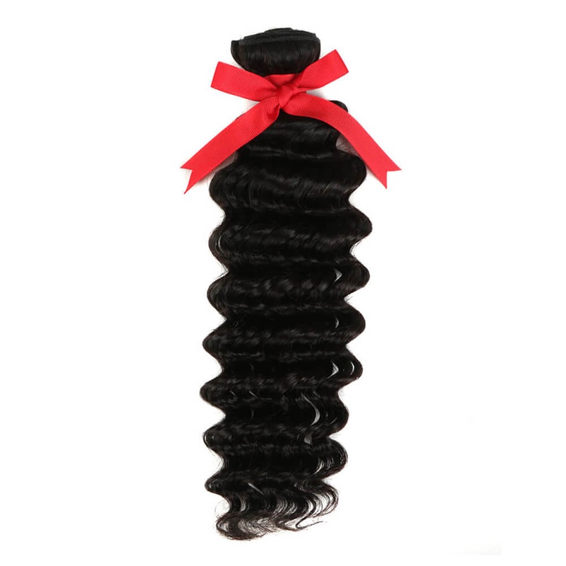 QVR Deep Wave Human Hair Weaves 1 Bundle 8” 10A Human Virgin Hair