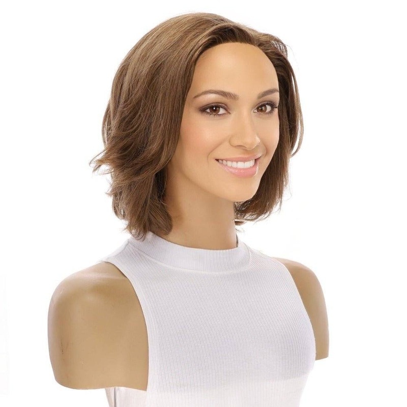 12″ Luxe Pixie Silk Top Wig #12 Warm Light Brown Zig Zag Lace Front