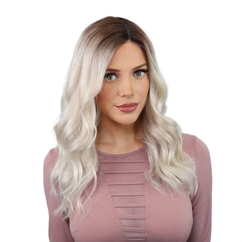 20″ Divine Lace Top Wig Ice Blonde w/ Full Rooting