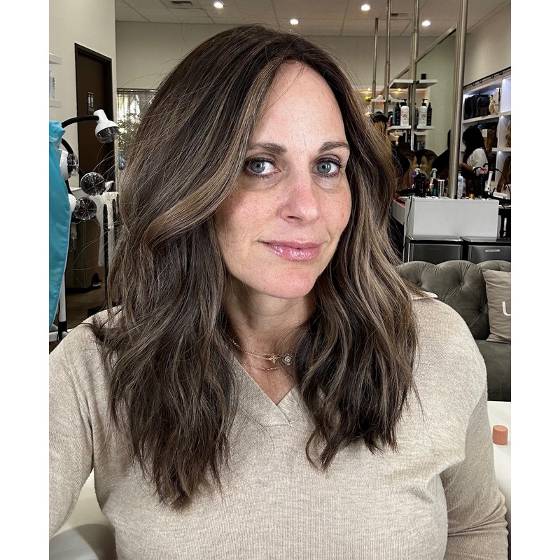 20″ Luxe Silk Top Wig #2 Neutral Dark Brown w/ Balayage Color Service