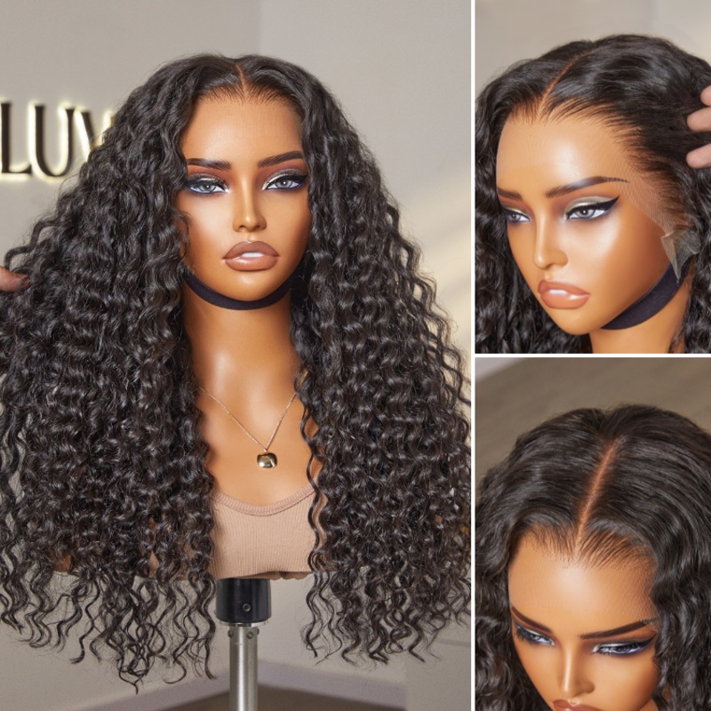 Tiktok Exclusive Deal | PreMax Wigs – Super Natural Hairline Deep Wave Ear-to-ear 13×6 Frontal HD Lace Long Curly Wig 12 Plucked & Bleached, Pre Cut Lace