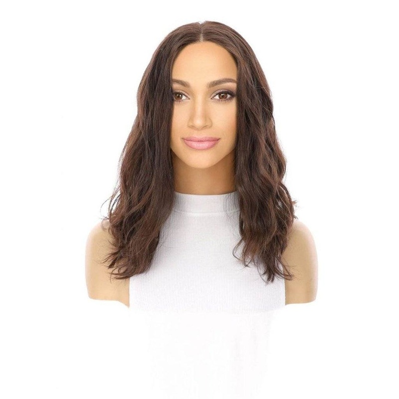 16″ Divine Luxe Lace Top Wig #2 Neutral Dark Brown Wavy Zig Zag Lace Front