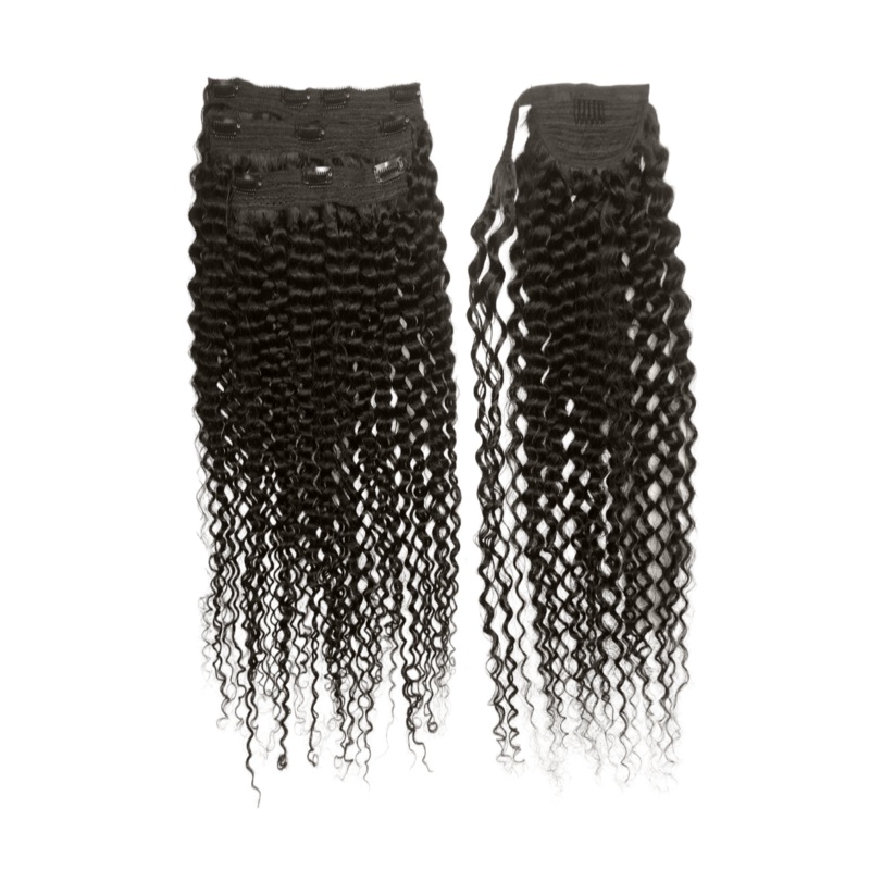 Curly Half Up Half Down Ponytail 14″