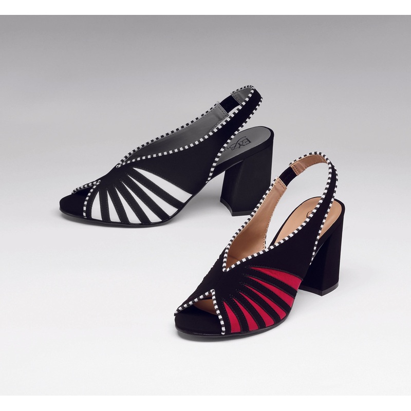 Zip of Color Slingback by EY Boutique BLACK/RED 11M