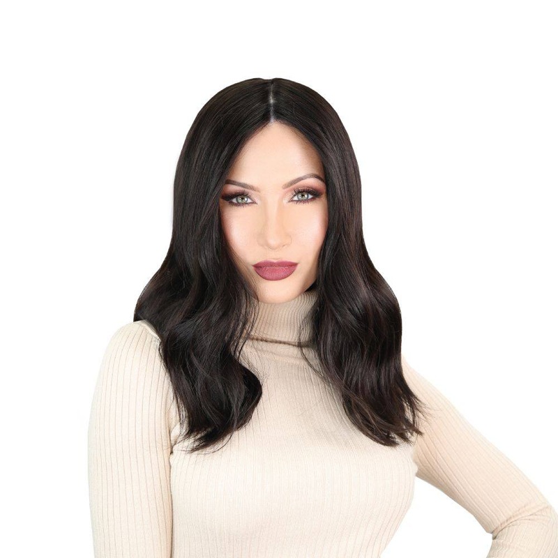 19″ Nicole Silk Top Wig Soft Black Zig Zag Lace Front