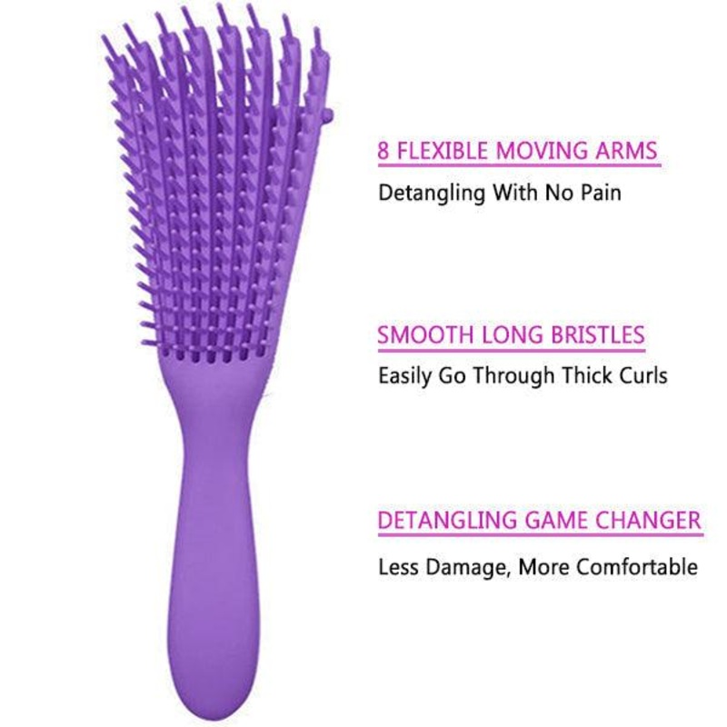 1pc Detangle Brush, Less Damage, More Comfortable,  Pink / Purple Purple