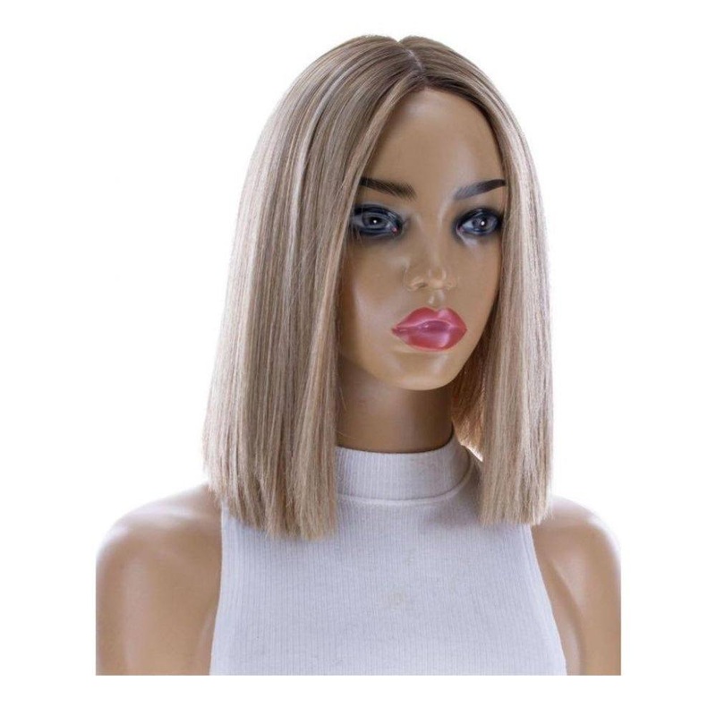 13″ Victoria Silk Top Wig Ash Blonde w/ Partial Rooting