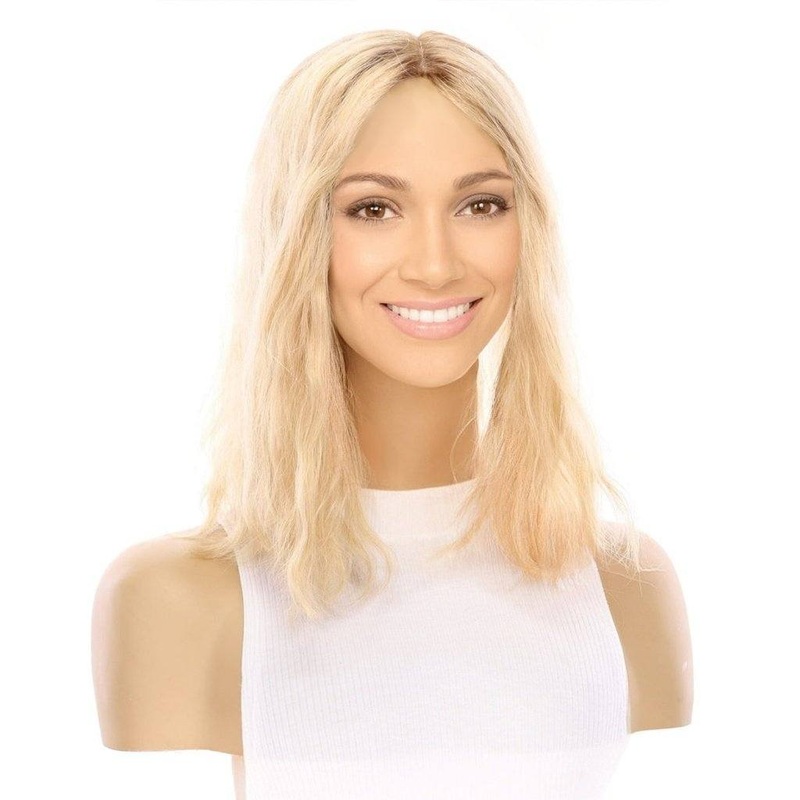 14″ Emerald Silk Top Topper Golden Blonde Wavy 5 x 6″