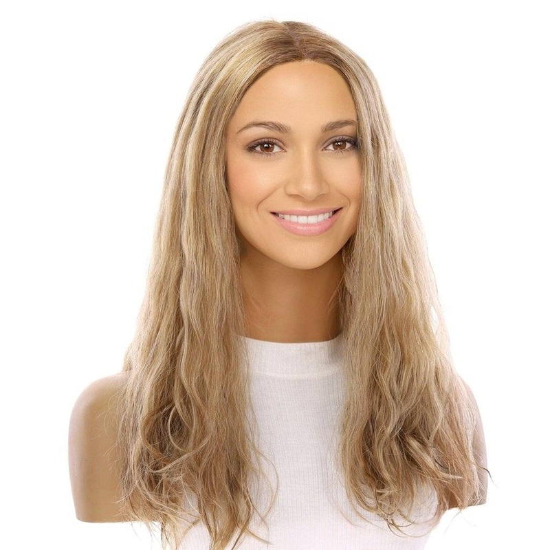 20″ Divine Lace Top Wig Ash Blonde Wavy Zig Zag Lace Front
