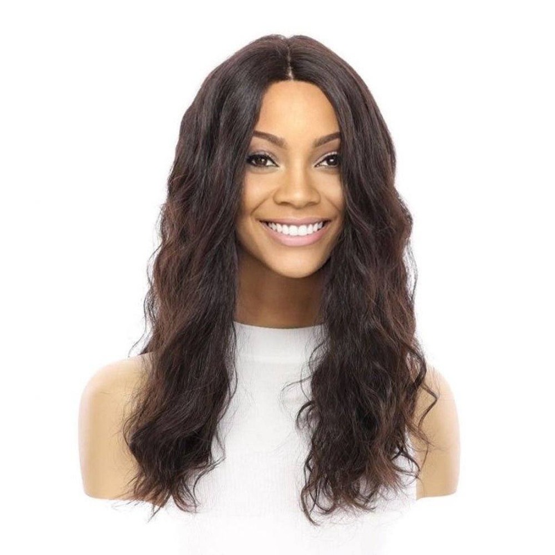 20″ Divine Lace Top Wig Natural Black Wavy Zig Zag Lace Front