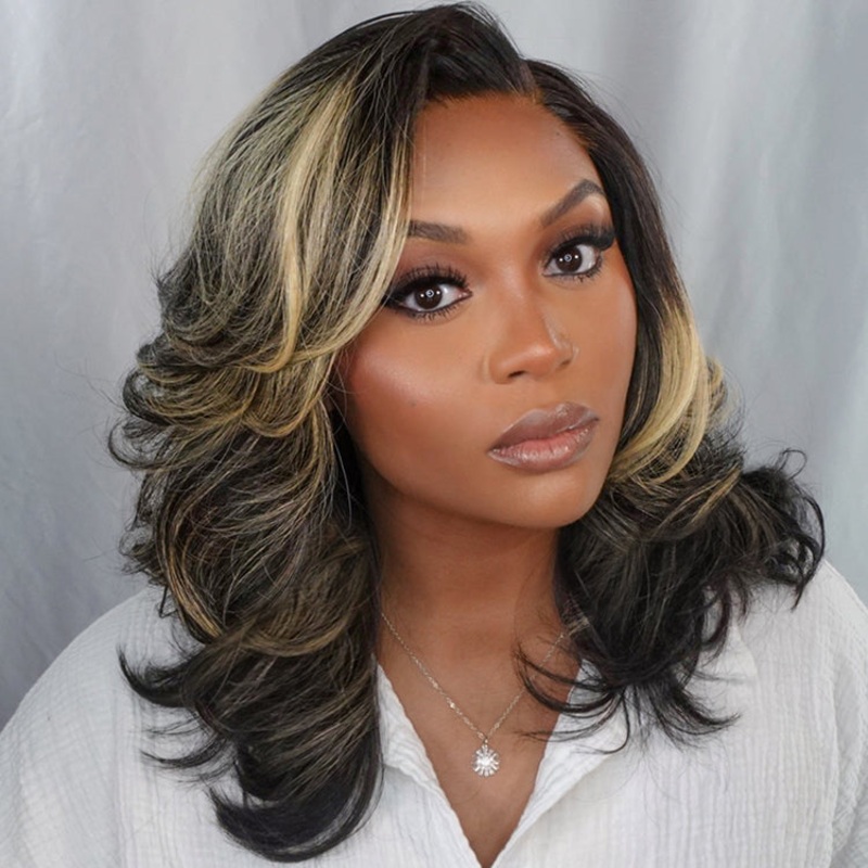 48H Delivery | Honey Blonde Highlight Layered Cut Glueless Wig Minimalist HD Lace Human Hair Wig -US ONLY 12 No