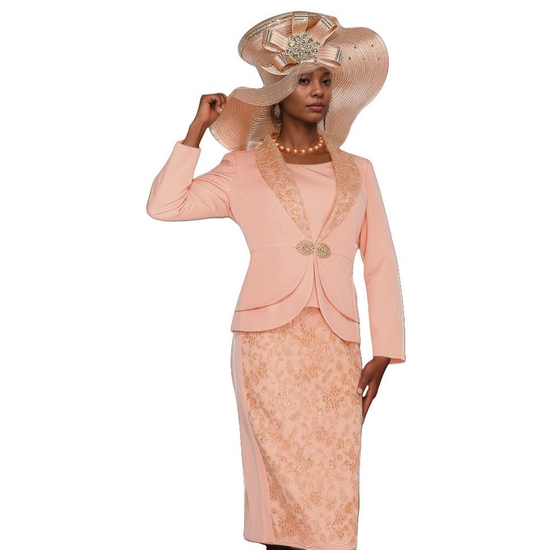 Embellished Lace 3 PC Suit Pink 8