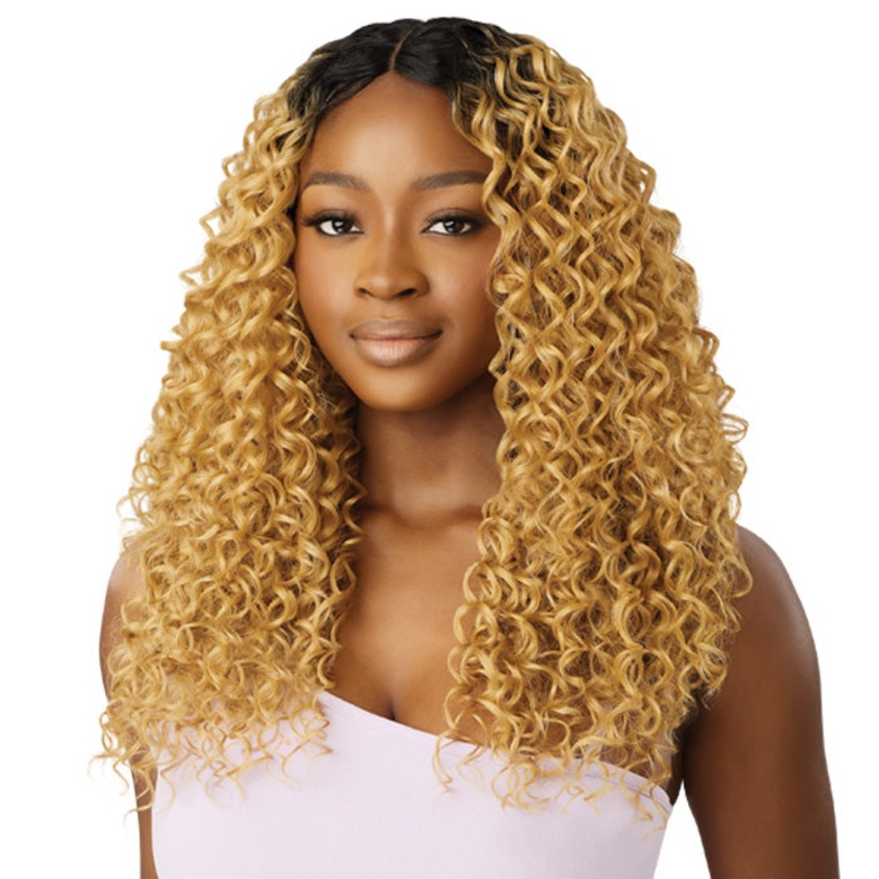 Outre Purple Pack Brazilian Boutique Human Hair Blend Weave – DOMINICAN CURL (18″/20″/22″+ 4″ Deep Lace Parting Piece) 950