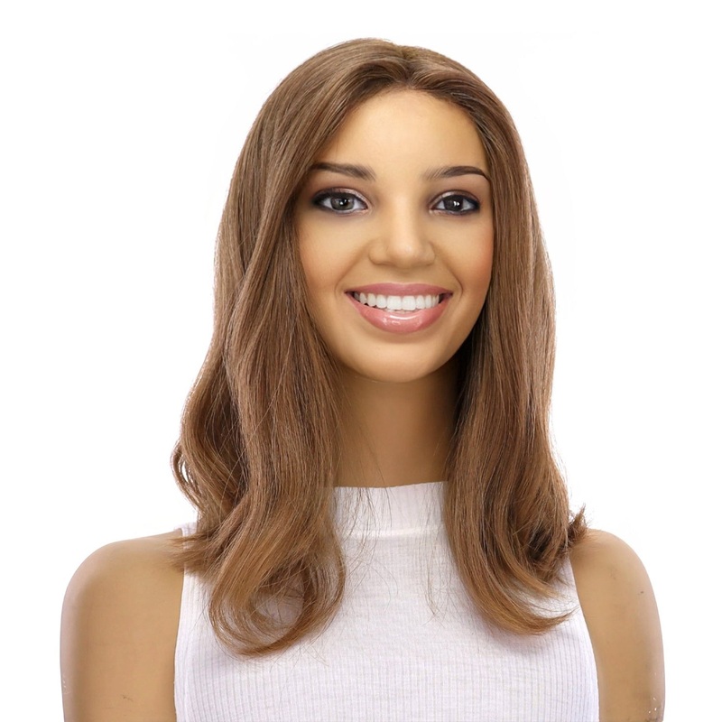 16″ Divine Luxe Lace Top Topper #14 Warm Dark Blonde Zig Zag Lace Front