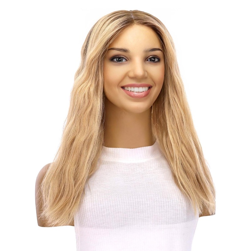18″ Princess Silk Top Wig Golden Blonde Wavy Zig Zag Lace Front