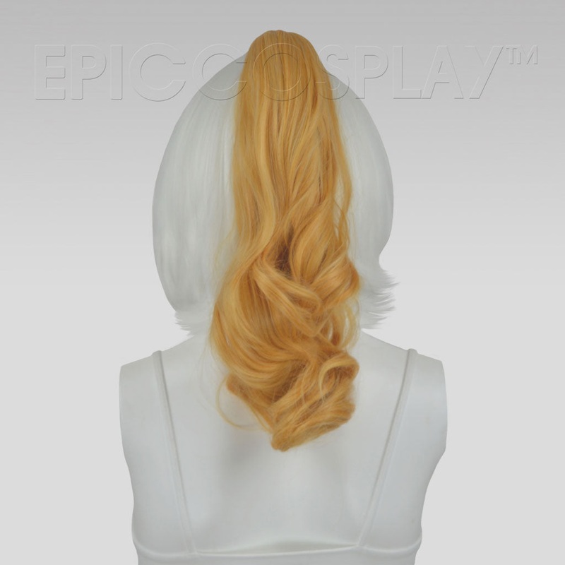 20″ Butterscotch Blonde Wavy Curly Ponytail Clipon