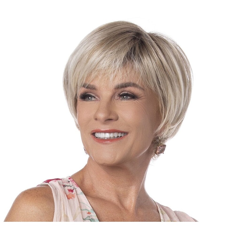 Contemporary Bob Heat Friendly Wig by Toni Brattin | Large Cap Size Platinum Blonde