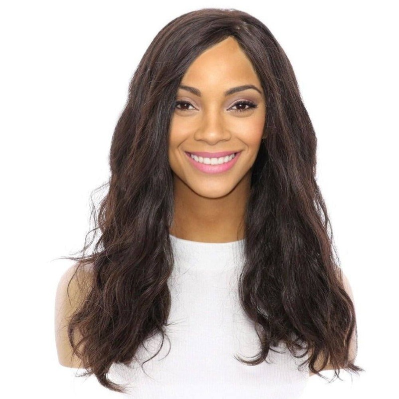 20″ Princess Silk Top Wig Soft Black Wavy Zig Zag Lace Front