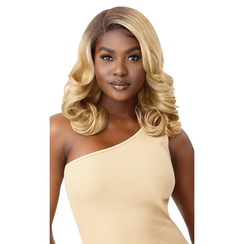 Outre Synthetic SleekLay Part Lace Front Wig – Flara 1 JET BLACK
