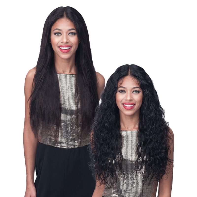 Bobbi Boss 100% Unprocessed Remy HD Lace Bundle Hair Wig -WET & WAVY 24″ NATURAL