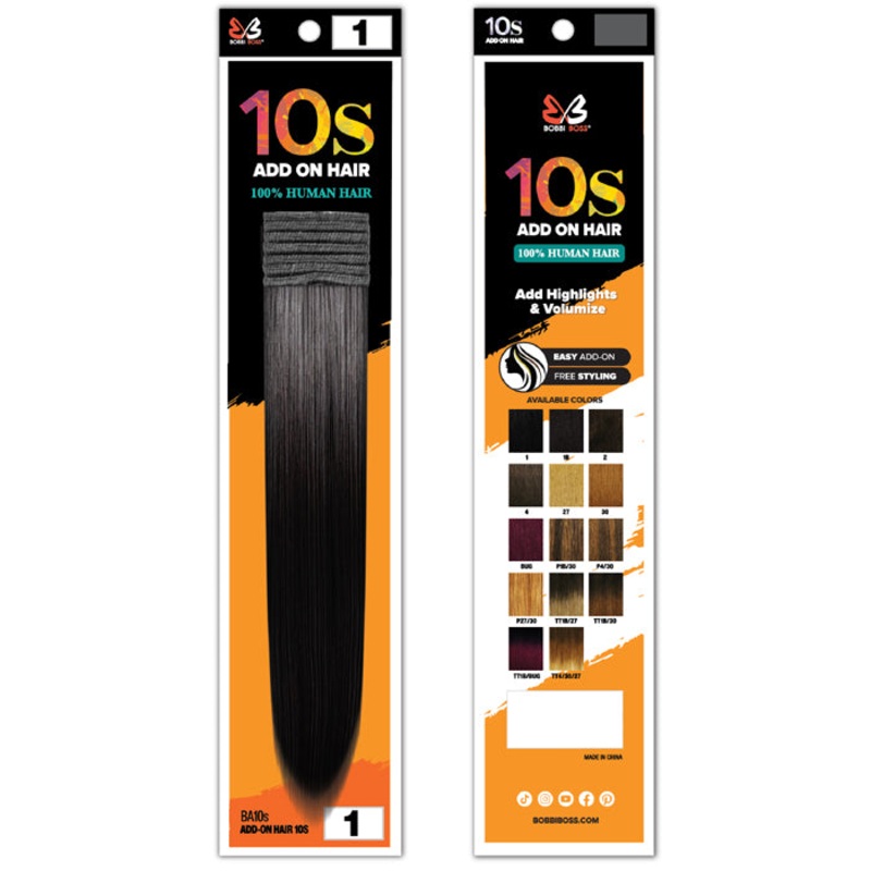Bobbi Boss 10S Add On Hair 100% Human Hair Pieces – BA10S 1