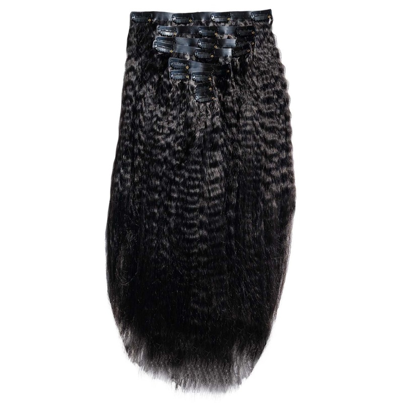 Kinky Straight Seamless Clip-in Extensions 14″ Straight