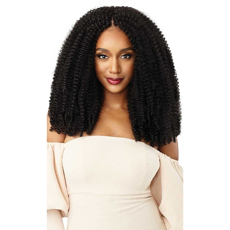 Outre X-Pression Twisted Up Crochet Hair – 3x Springy Bohemian Twist 16″ 1 JET BLACK