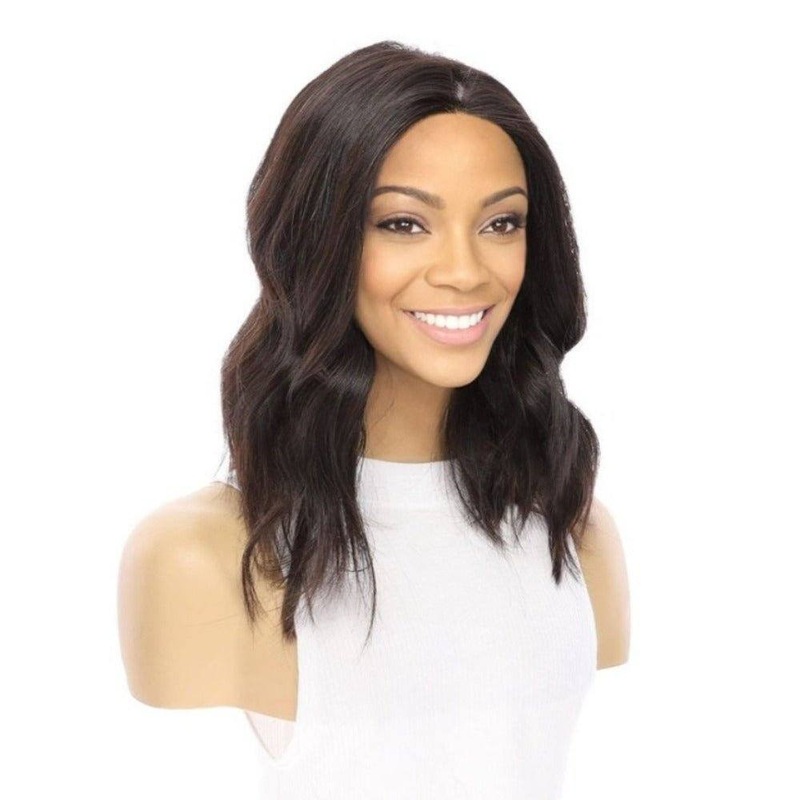 16″ Princess Silk Top Wig Soft Black Zig Zag Lace Front