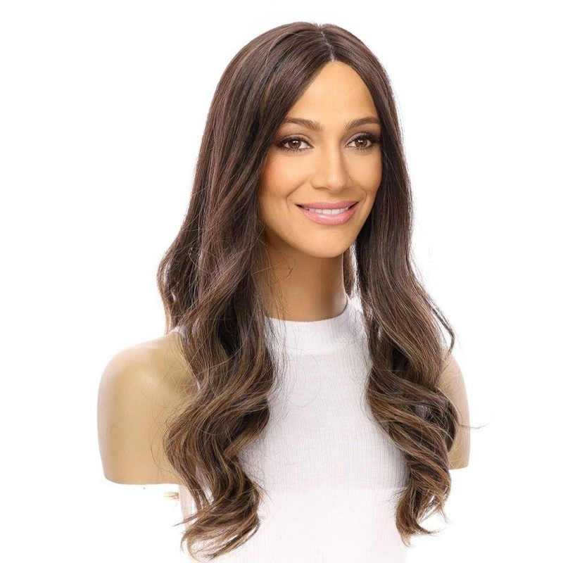 20″ Onyx Silk Top Topper Dark Brown Balayage