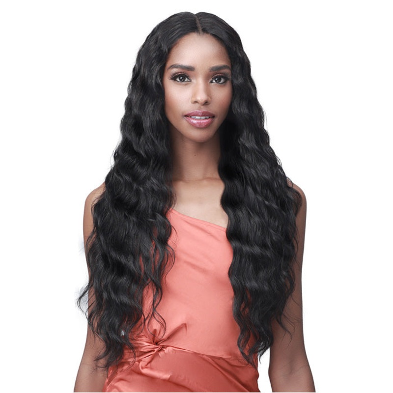 Bobbi Boss 100% Unprocessed Remy HD Lace Bundle Hair Wig – LOOSE DEEP 28″ NATURAL