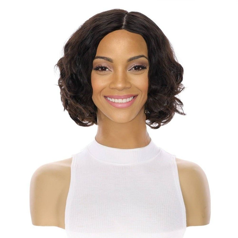 12″ Luxe Pixie Silk Top Wig #2 Neutral Dark Brown Wavy Zig Zag Lace Front