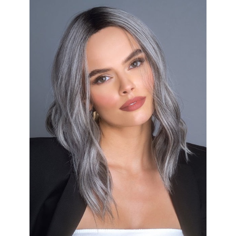 High Heat Mid Wavy Topper | Synthetic Hair Topper (Lace Part) CANYON-STONE