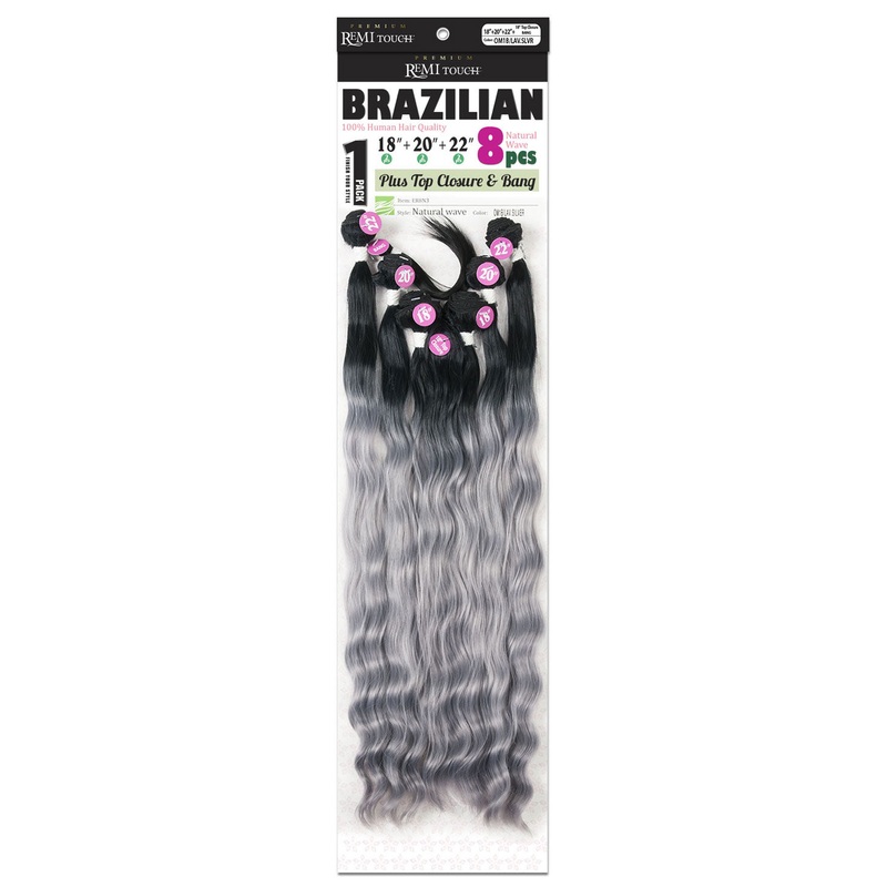 New Born Free Premium Remi Touch 100% Human Hair Weave NATURAL WAVE 8Pcs 14/16/18 4