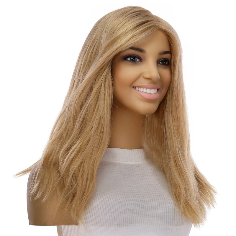 18″ Princess Silk Top Wig Golden Blonde No Root Wavy Zig Zag Lace Front