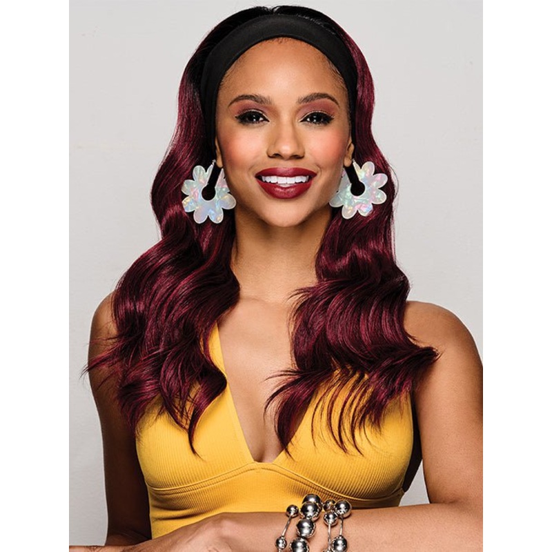 20″ Wavy Waves Headband Wig | Synthetic Hairpiece MC1